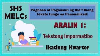 Aralin 1 Tekstong Impormatibo Shs Grade 11 Melcs Ver.2
