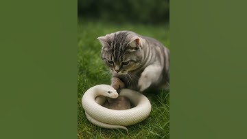 Cat Saves Mouse from Snake! 😱🐱🐍🐭 #cat #funniestvideo #funny