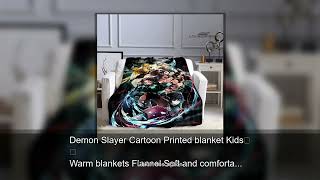 Demon Slayer Cartoon Printed blanket Kids Warm blankets Flannel Soft and comfortable blanket be