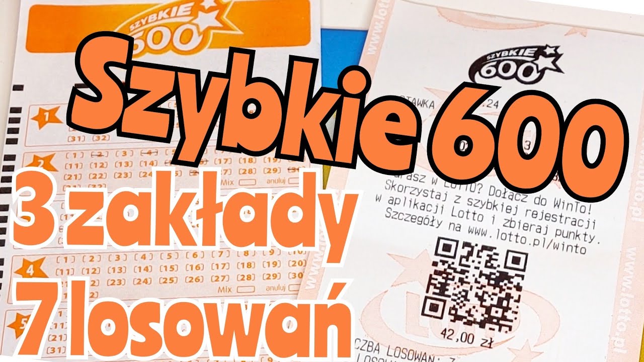 Zakłady Lotto. Szybkie 600 🧡 Trzy zakłady, a siedem losowań.