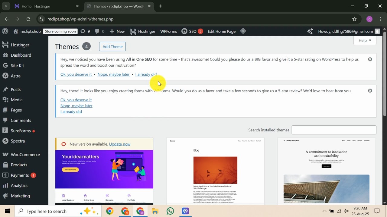 How To Fix WordPress Theme Customizer Not Working in Hostinger - YouTube