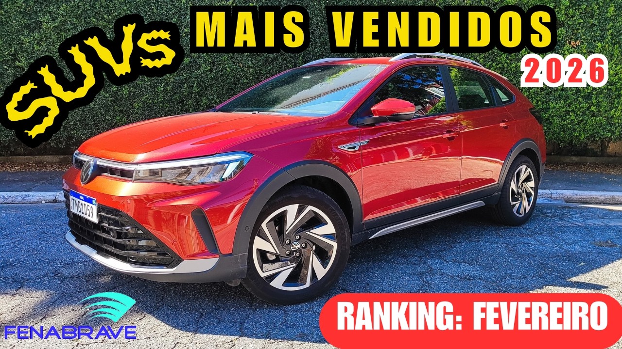 SUVs MAIS VENDIDOS em FEVEREIRO 2026!
