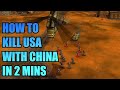 How To All In Rush with China vs USA - Generals Zero Hour Tutorial