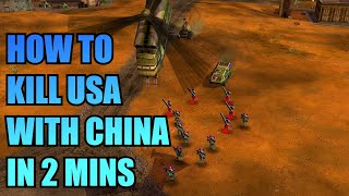 How To All In Rush with China vs USA - Generals Zero Hour Tutorial