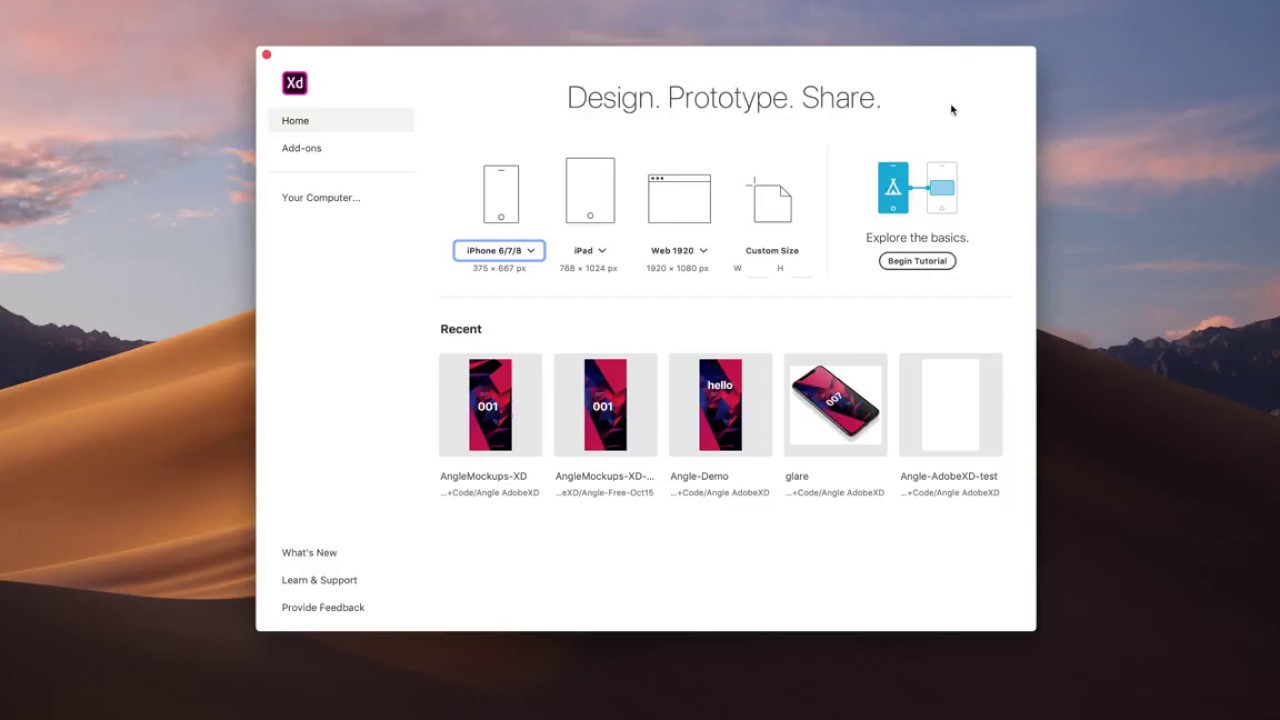 Adobe XD web design app