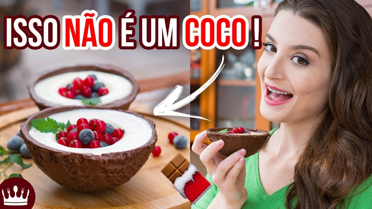 COCO DE CHOCOLATE COM PUDIM-MOUSSE DENTRO (receita #DesafioBg) - Cozinha do Bom Gosto - Gabi Rossi