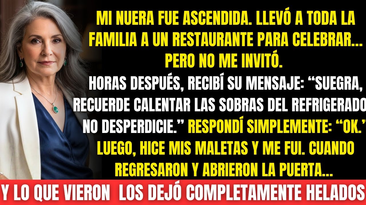 Mi nuera me mandó: ‘Caliente las sobras’, pero lo que hice después los dejó sin color.