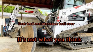Bobcat T770 Bulldozer blade, the ULTIMATE trail maintenance tool with a twist.