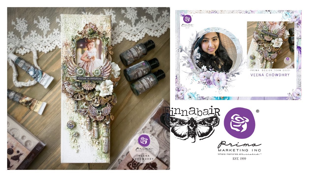 Mixedmedia canvas tutorial with New Finnabair's Moulds