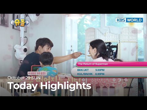 (Today Highlights) October 29 SUN : The <strong>Return</strong> of Superman and <strong>more</strong> | KBS WORLD TV