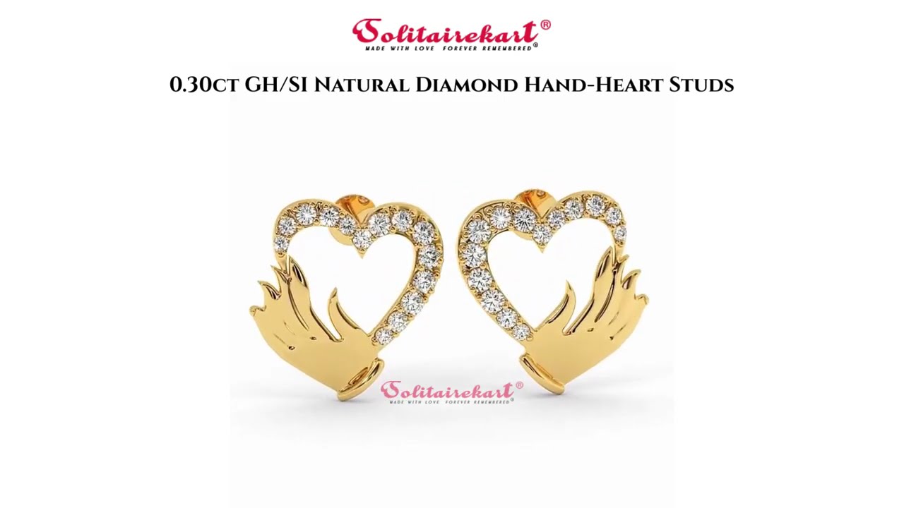 0.30ct GH/SI Natural Diamond Hand-Heart Studs