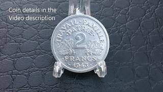 Scarce Coin from France 2 francs 1943 - République française
