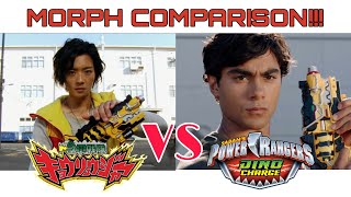Dino Charge vs Kyoryuger | Red Ranger First Morph Comparison