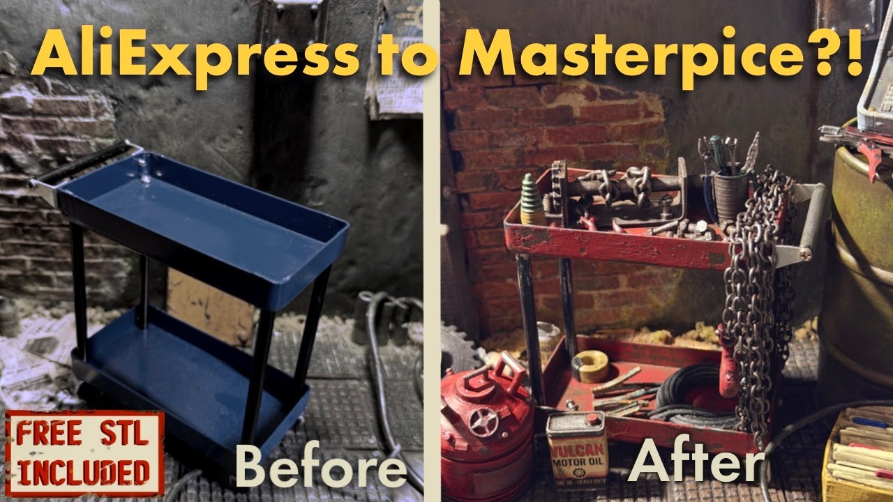 Quick and Easy Chipping and Weathering guide for Diorama (Free STLs!)