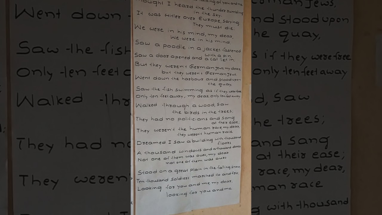 "Refugee Blues, Poem by W. H. Auden" - YouTube