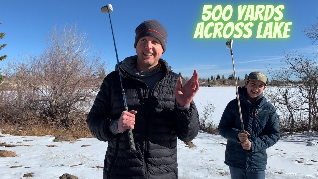 Hitting golf ball across frozen lake YouTube