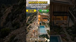 Building a Hillside Eco House from Scratch in 40 Seconds ⛰️🏡#shorts