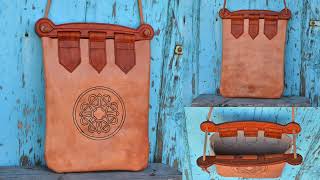 How To Make A Handmade Leather Haithabu or Hedeby Bag. DIY. #leathercraft #viral #foryou #diy #fyp