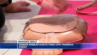 Morning Smile: Damar Hamlin hosts free CPR training event