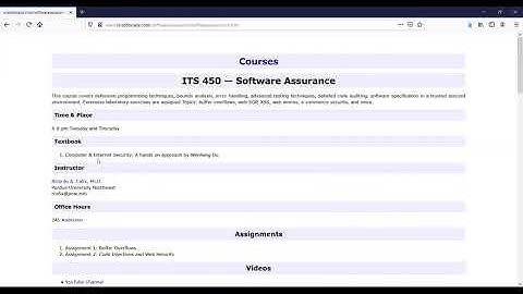ITS 450 - Lec - Buffer overflows and Project