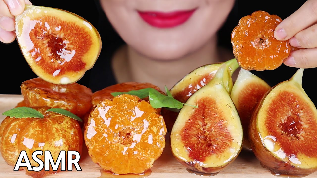 ASMR 탕후루(귤, 무화과)+레시피  Tanghulu Candied Fruit Mukbang Kẹo trái cây フルーツ飴