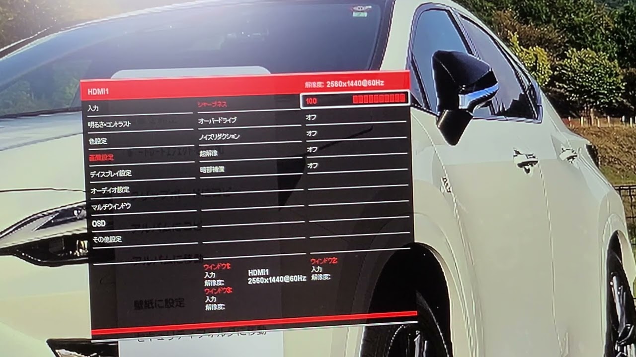 アグレクション製32M4Kディスプレイ 設定項目一覧 #アグレクション 
