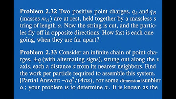 Griffiths Elektrodynamica Problemen 2.32 & 2.33 | Snelheid van Ladingen & Madelung Constante
