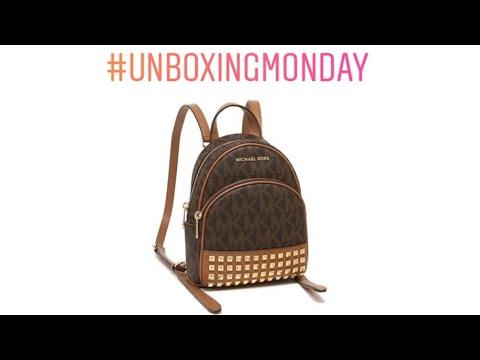 Michael Kors Rhea Medium Color-Block Logo Backpack UNBOXING AND REVIEW 