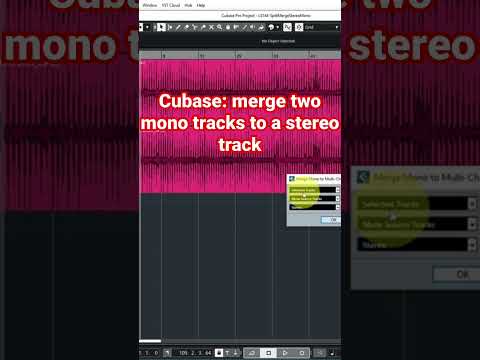 Cubase: merge two mono tracks to a stereo track (#shorts)