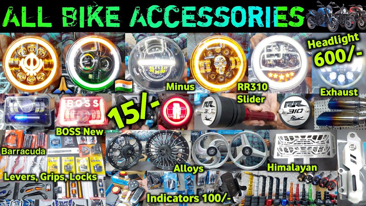 All Bike Accessories 15/ से शुरू 😱 Accessories,Sticker,Lamination,Alloys All India Delivery