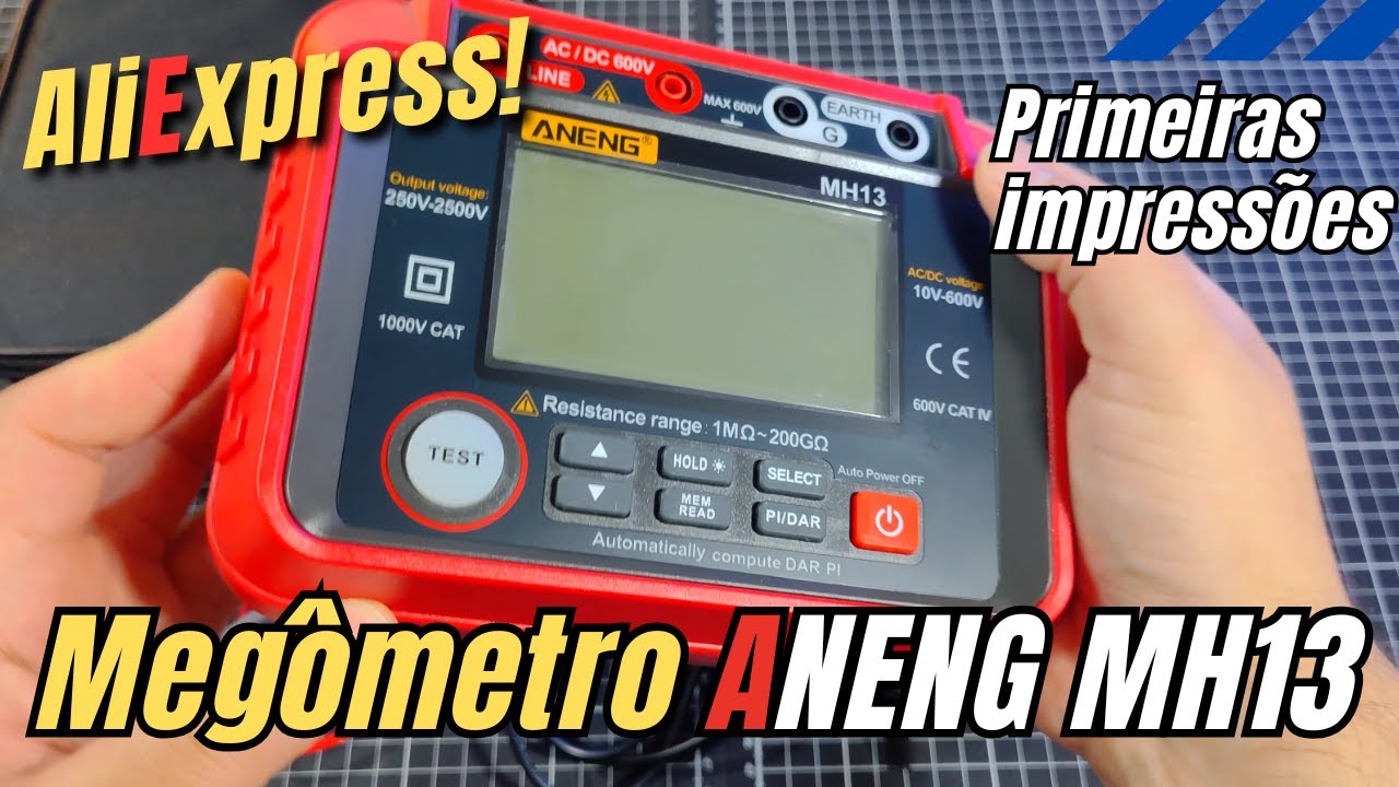 Megômetro Aneng MH13 - com descarga de 2500V - Achei no AliExpress