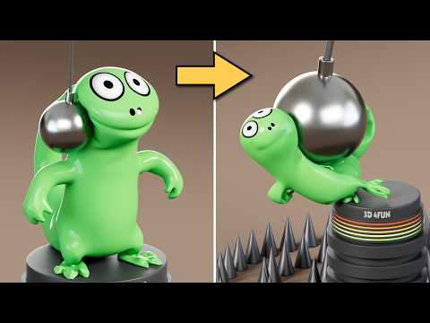 Most Satisfying Blender 3D Physics Experiments | Rubber Ducks, Spikes & Soft Body Chaos【60fps】