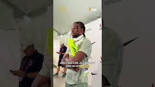 Noah Lyles shares his thoughts as he passed Kenny Bednarek!