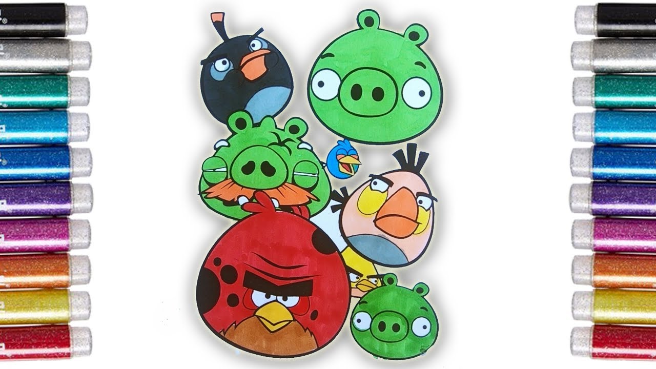  Angry  Birds  mewarnai Angry  Birds  Dengan Spidol Untuk 