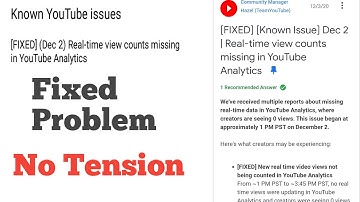 How To [FIXED] (Dec 2) Real_time view count missing in YouTube Analytics | real time missing solve