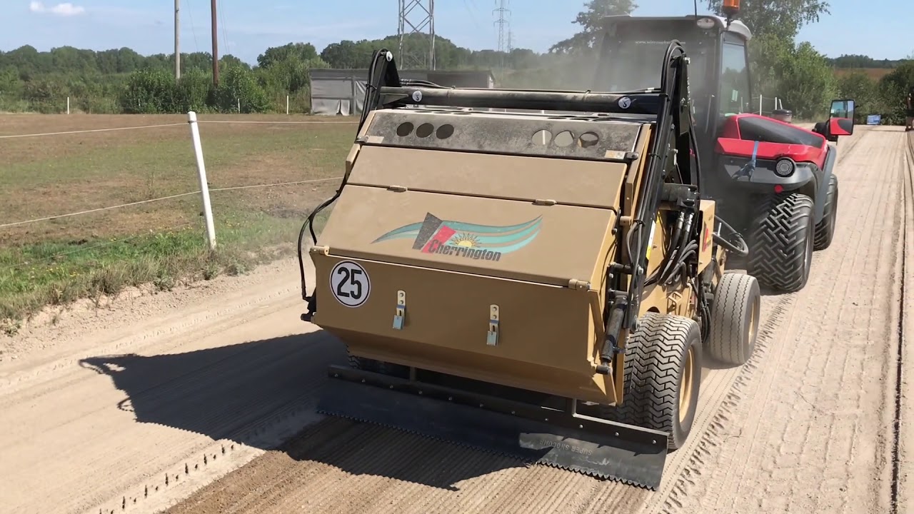 Riding arena maintenance Cherrington 440 XL BeachTech beach cleaner