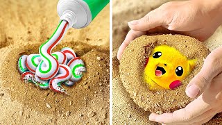 Look! Who is hiding in the sand?💛 *Teethy Gadgets and Hacks*