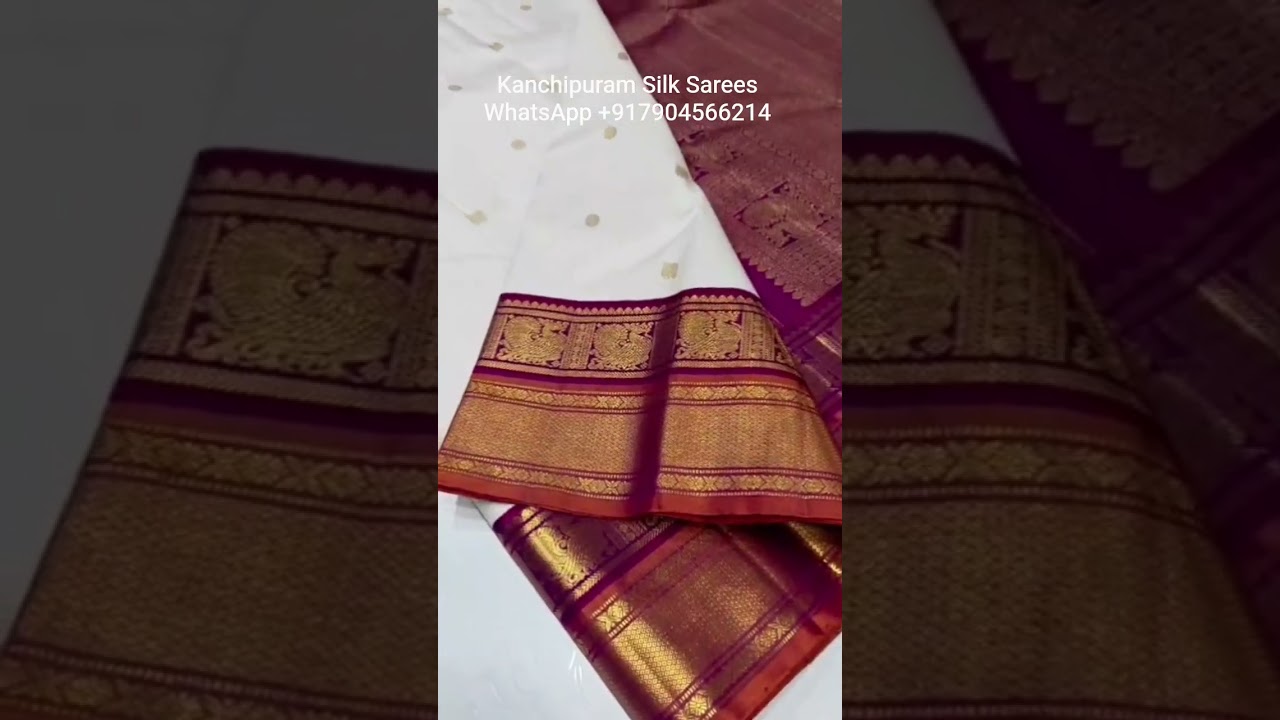 😍 TRADITIONAL Big Contrast Border Kanchipuram Silk Sarees - Whatsapp 7904566214 #geethusarees