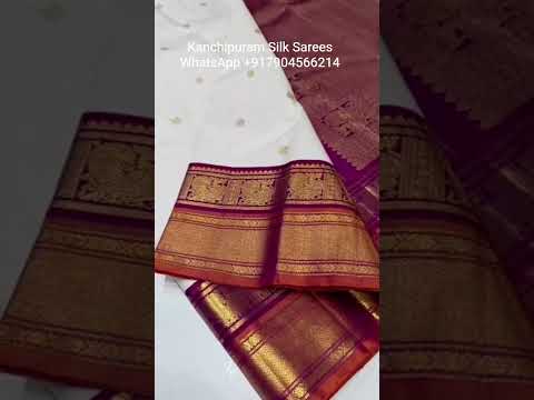 😍 TRADITIONAL Big Contrast Border Kanchipuram Silk Sarees - Whatsapp 7904566214 #geethusarees
