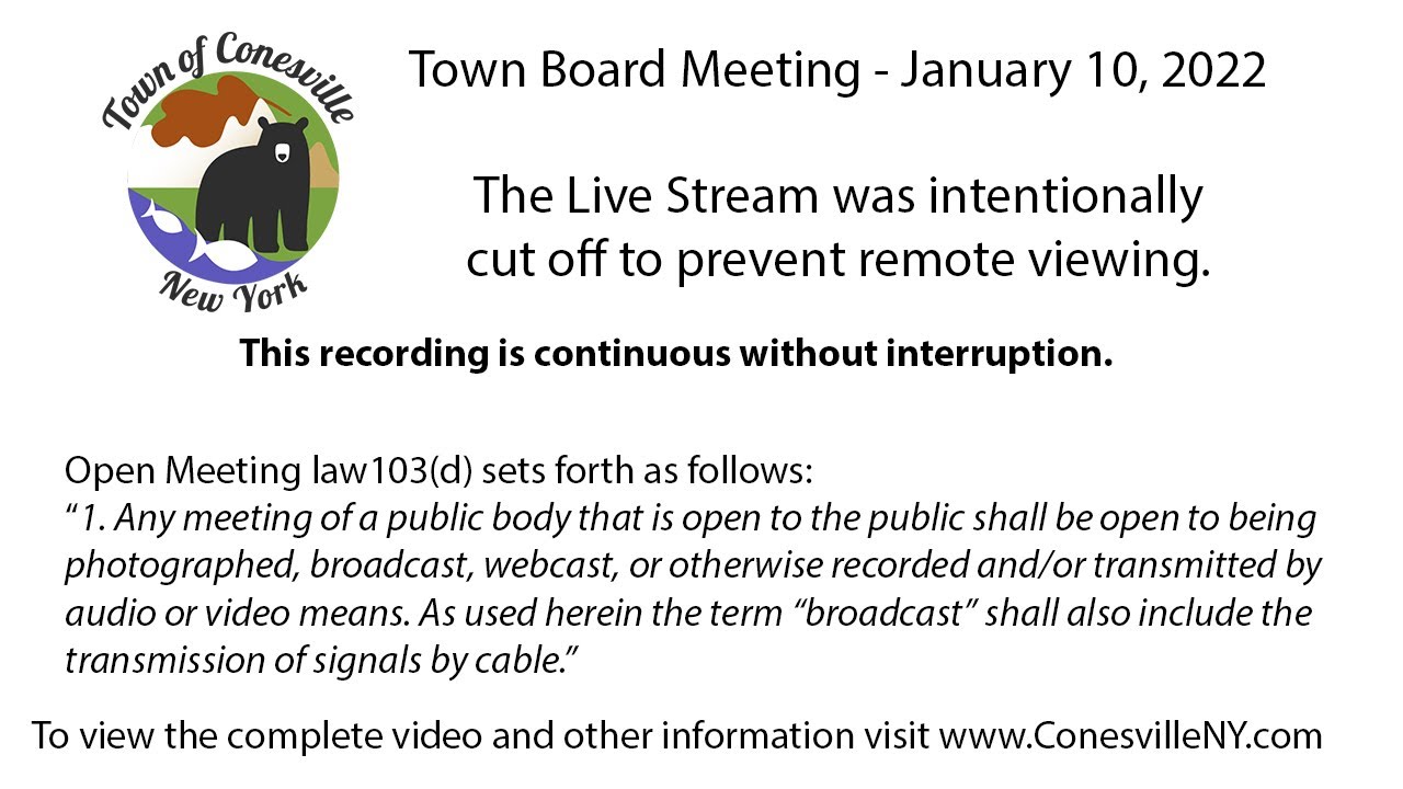 The Conesville New York Town hall meeting unedited, no graphics YouTube