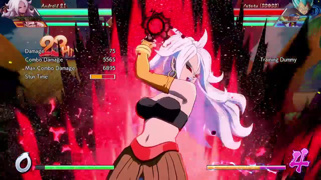 DRAGON BALL FighterZ a21 optimal corner combo 1 bar
