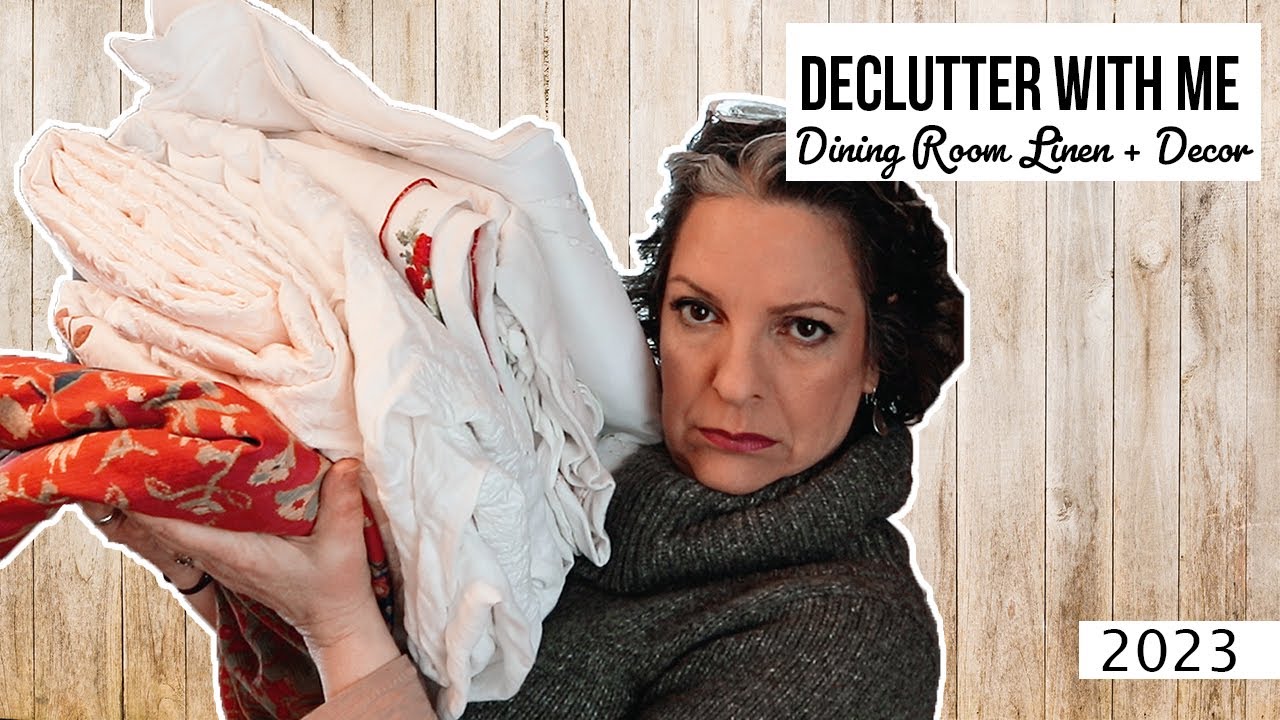 Declutter With Me || 2023 Edition || Dining Room Linen + Decorative Items ||