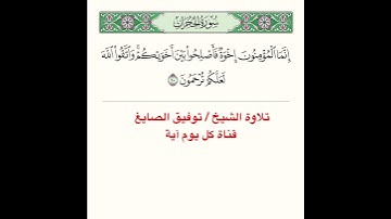 #تلاوة #آية من #سورة #الحجرات ﴿ إِنَّمَا المُؤمِنونَ إِخوَةٌ فَأَصلِحوا بَينَ أَخَوَيكُم ﴾..الآية