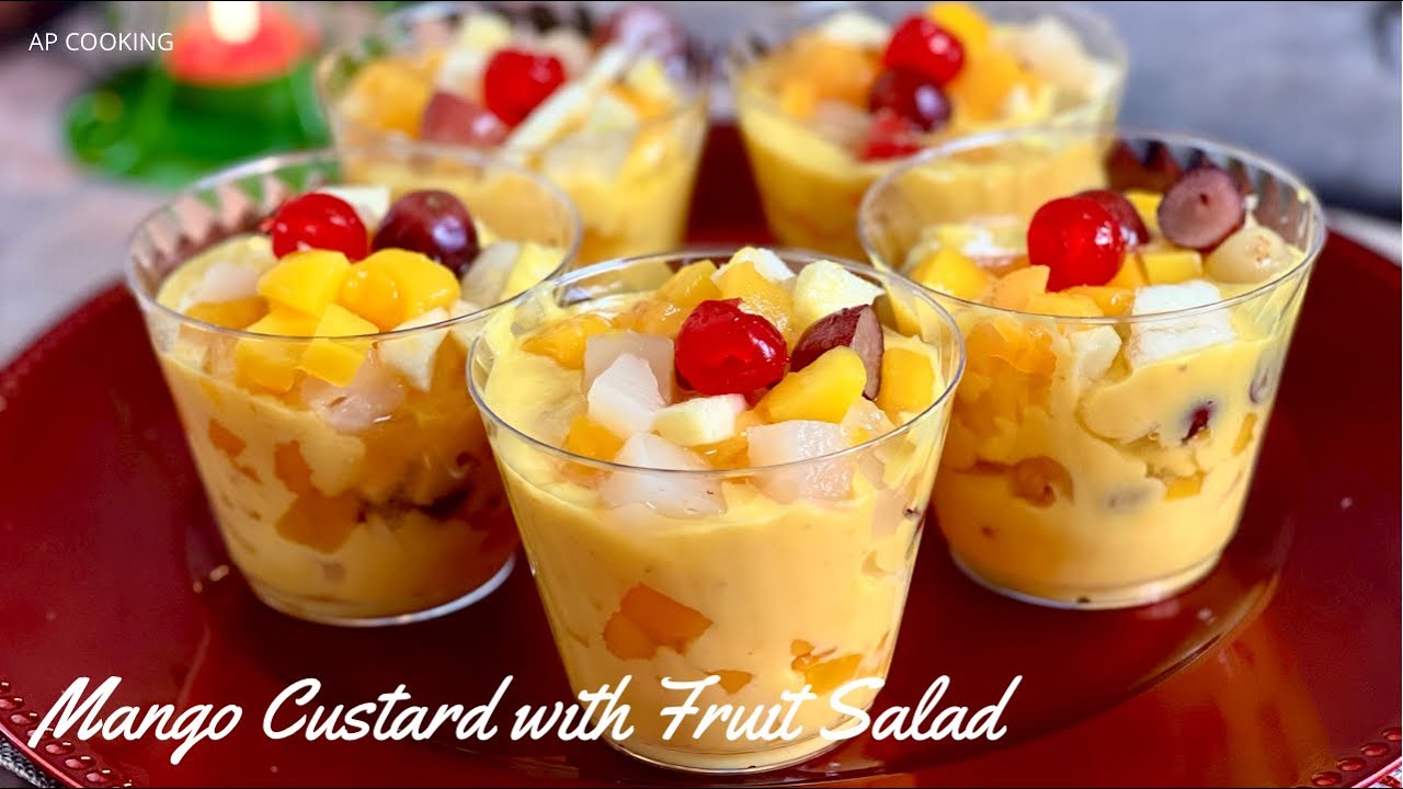 Mango Custard Fruit Salad | Fruit Salad with Custard| Mango Custard| Fruit Salad