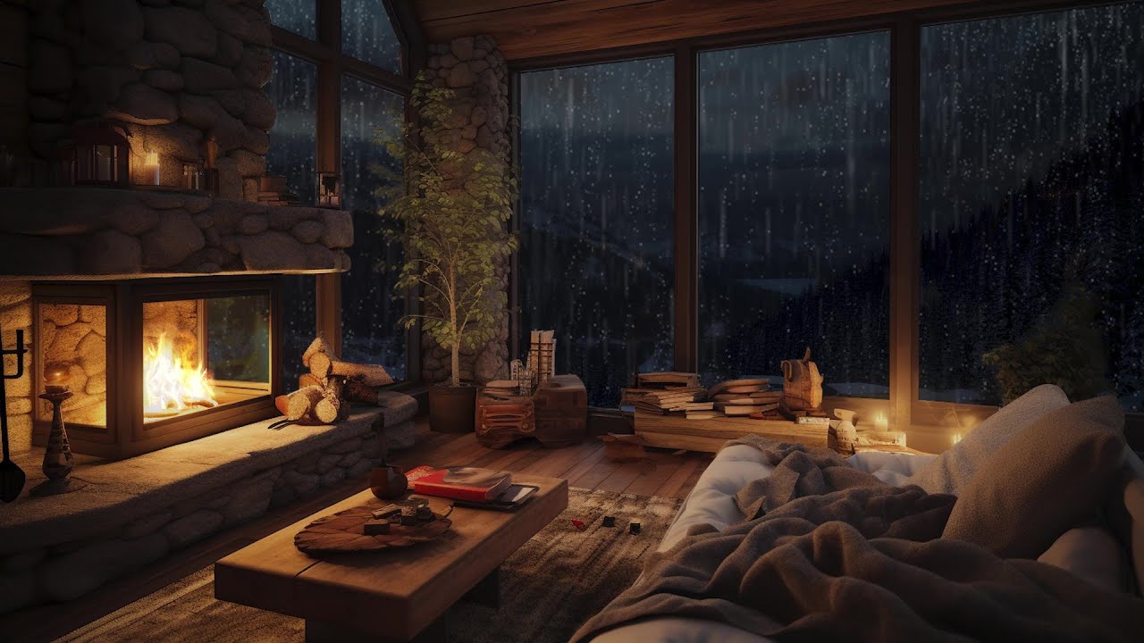 Cozy Vibes With Relaxing Rain Sounds And Enchanting Fireplace For A cozy-vibes-with-relaxing-rain-sounds-and-enchanting-fireplace-for-a
