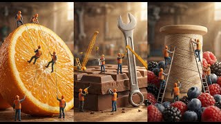 Giants of the Everyday Tiny Hands, Massive Worlds #CinematicMacro#PhotorealisticAI#EpicMiniatures