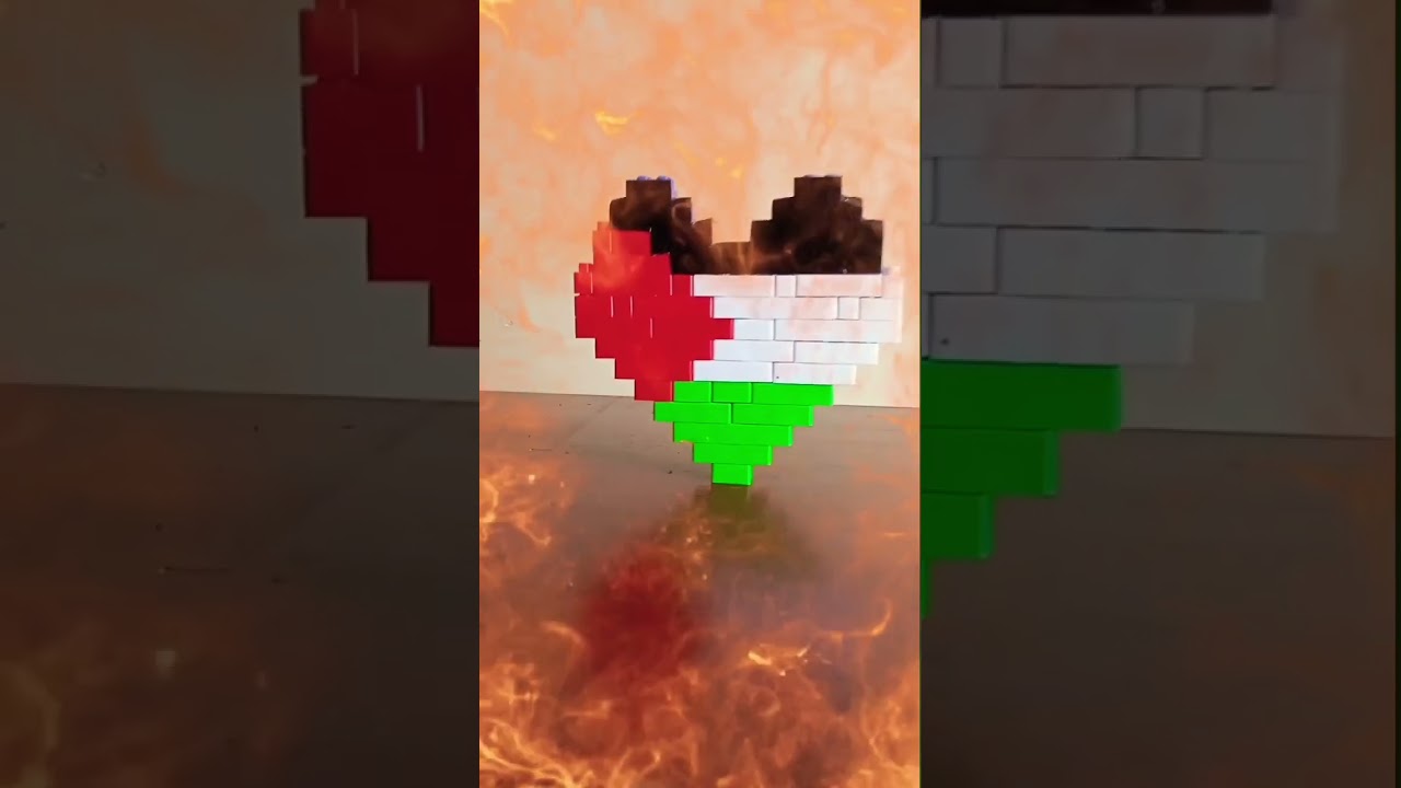 Bendera Palestina bentuk hati lego