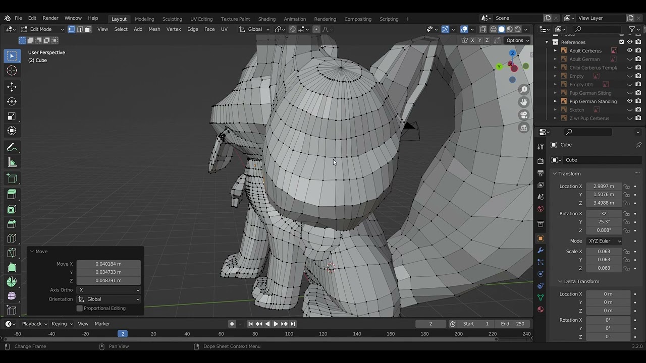 3D Chibi Cerberus (Hades) Part 14