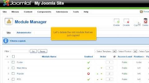 Joomla - CMS - Manage Modules