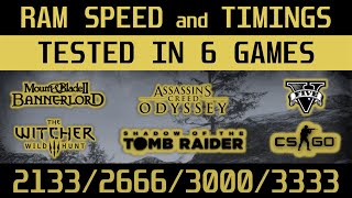 RAM Speed Test in 6 Games (2133/2666/3000/3333mhz 720P Ultra)